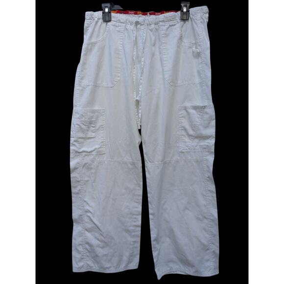 Dickies Women's Cargo Pants Scrubs Elastic Waist Pull-On White Size XL - Picture 2 of 9